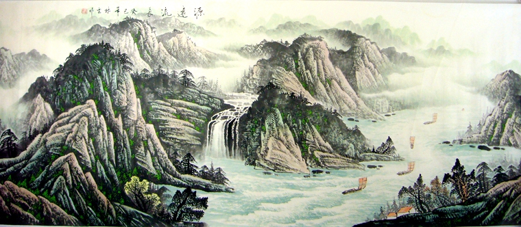 小八尺山水画